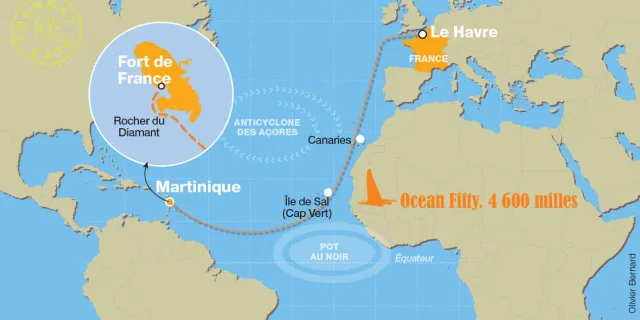 Parcours Ocean Fifty 2025 Transat Café l'or
