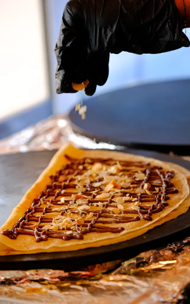 Crêpe sucrée Nutella amande Passion Givrée Schoelcher Martinique