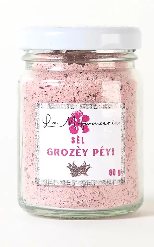 Sel aromatisé à la groseille pays La Mofwazerie Saint- Pierre Martinique