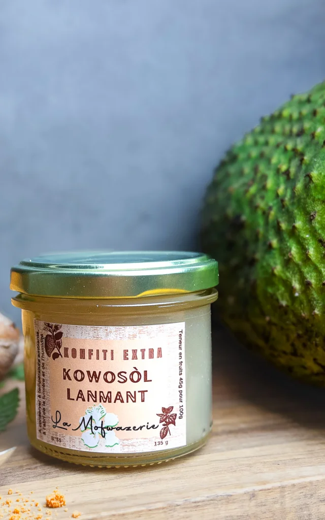 Confiture Corossol et menthe La Mofwazerie Saint-Pierre Martinique