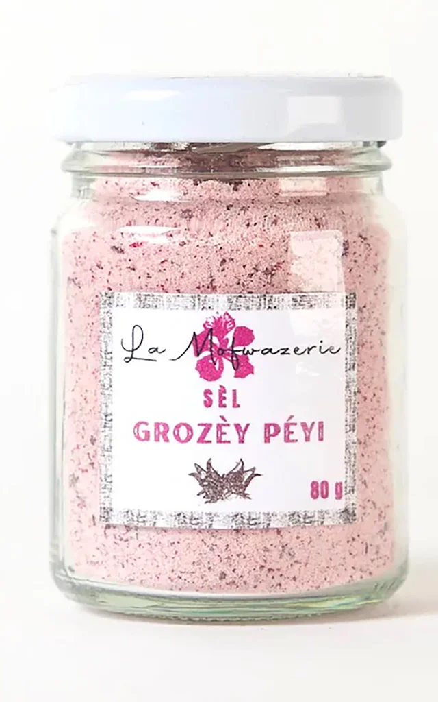 Sel aromatisé à la groseille pays La Mofwazerie Saint- Pierre Martinique
