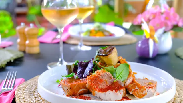 Mi-cuit de thon rossini Restaurant Le Jardin des envies Trois-îlets Martinique