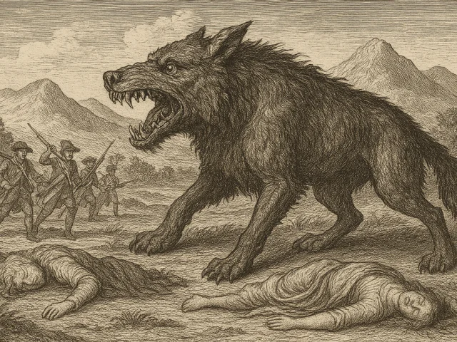 Représentation d'une Bête comme celle qui aurait pu représenter la Bête du Gévaudan.