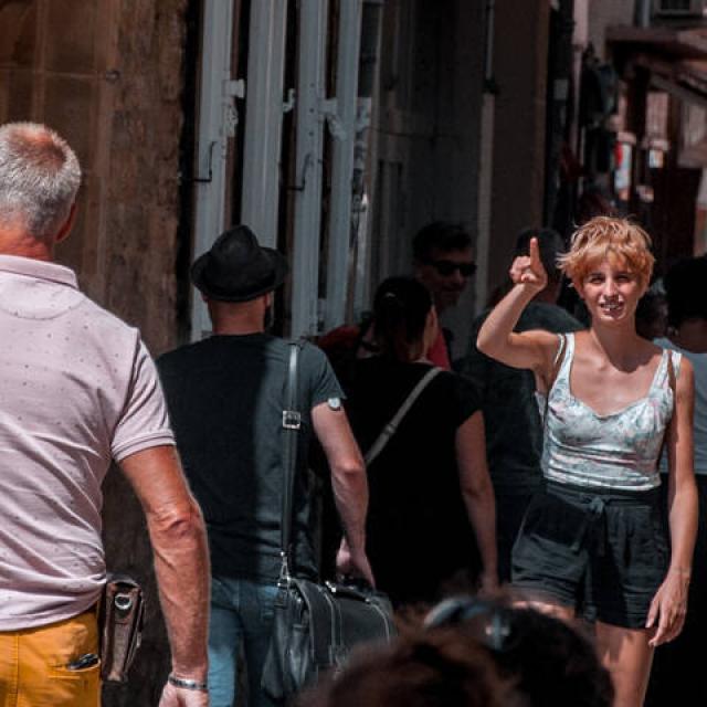 Rue droite, shopping street in Millau