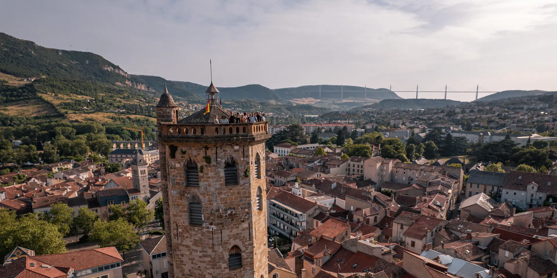 Beffroi Millau Ete Vdm Centre Ville Drone Md 2025 © Enzo Planes