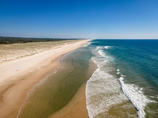 Plage de Mimizan vue du ciel