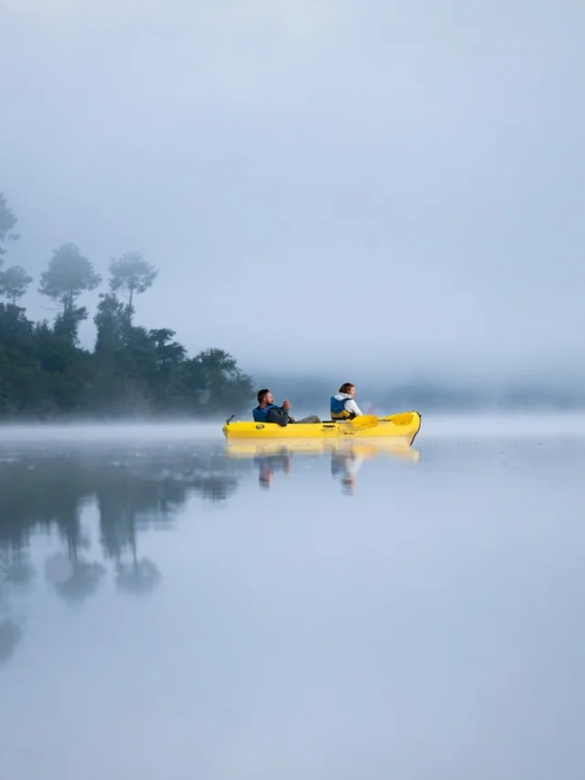 canoe - lac - brume