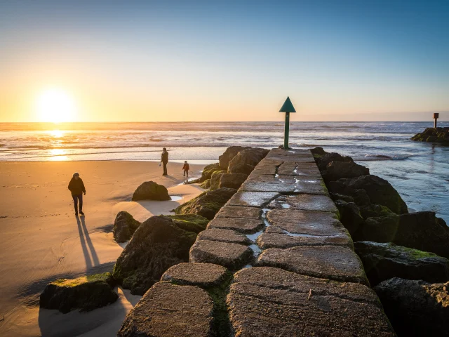 coucher de soleil sur le Courant de Mimizan