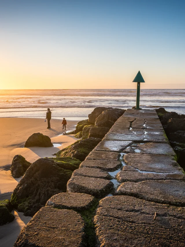 coucher de soleil sur le Courant de Mimizan