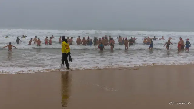 bain de noël à Mimizan