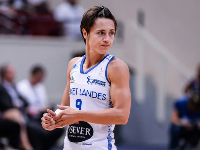 Celine Dumerc of Basket Landes during the Basketball Women's League match between Basket Landes and Landerneau Bretagne Basket of the LFB Open 2018 on October 14, 2018 in Paris, France. (Photo by Baptiste Fernandez/Icon Sport)