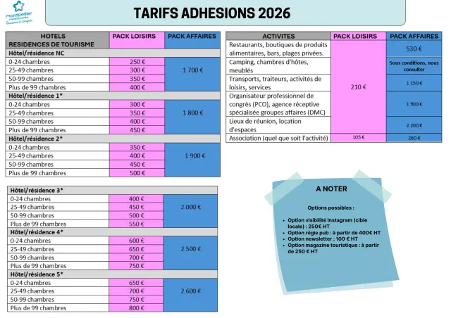 Grille Tarif 2026