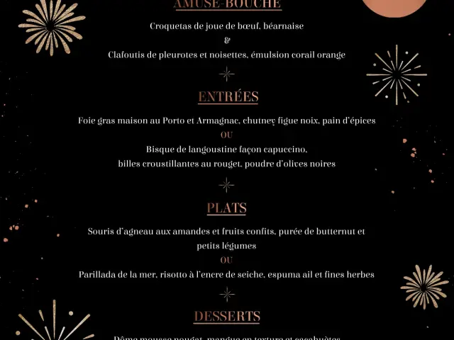 La Carte Obalata Menu Reveillon