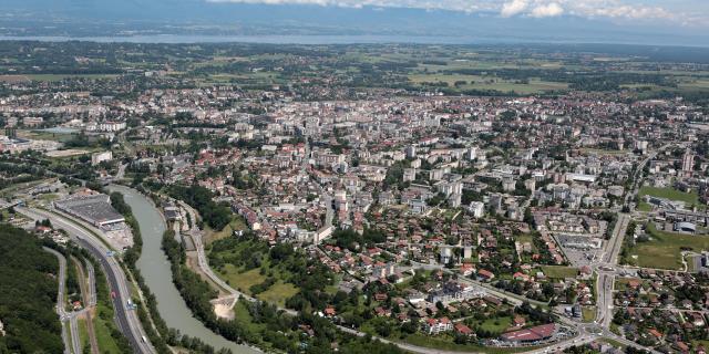 Photo aerienne d'Annemasse. Photo Lucien Fortunati