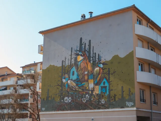 Fresque Vivre ensemble @Association Glitch et @Keim, Avenue de Ternier