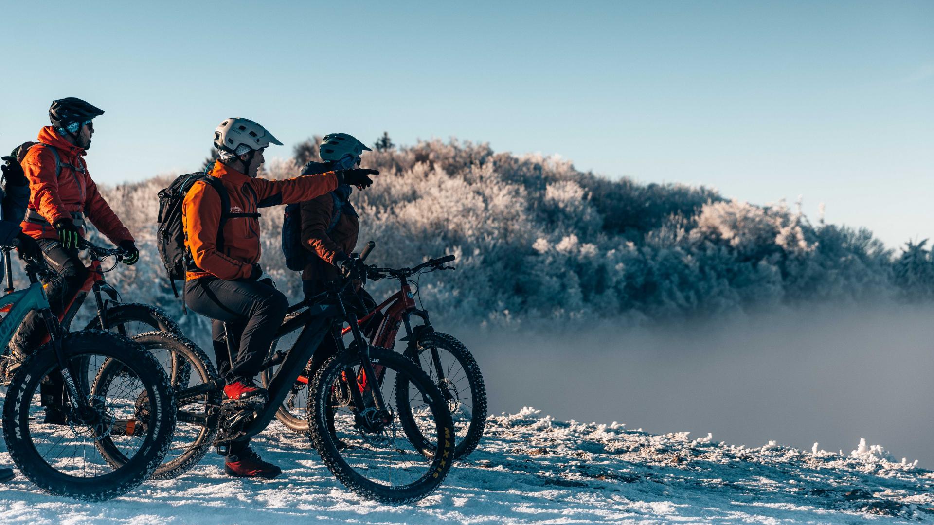 Sortie VTT électrique sous la neige