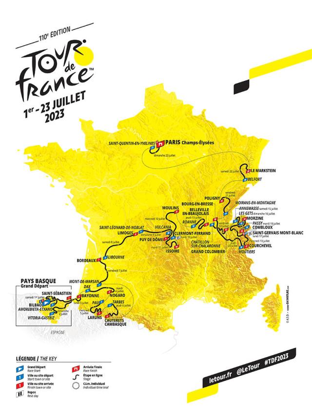 Parcours Tour de France 2023