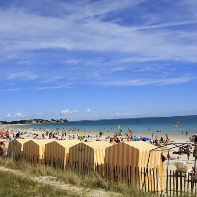 Cabines sur la grande Plage de Carnac
