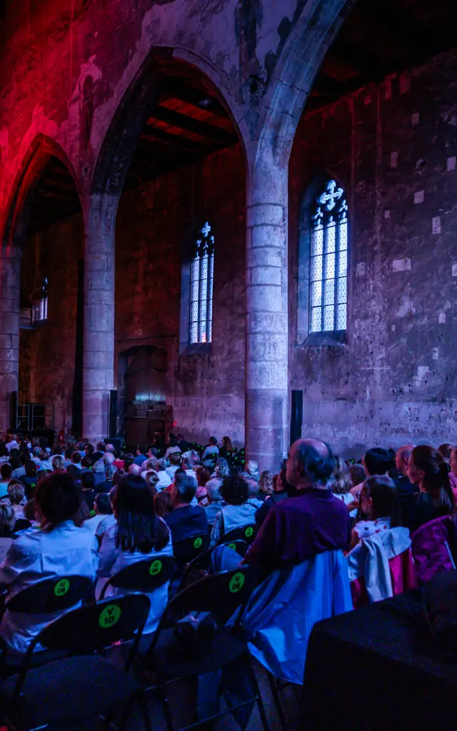Concert La Truite du groupe Accordzéâm lors d'une Nuit de la Pleine Lune aux Dominicains de Haute-Alsace. Guebwiller, le 30 Jun 2023. © Michel Kurst pour les Dominicains de Haute-Alsace