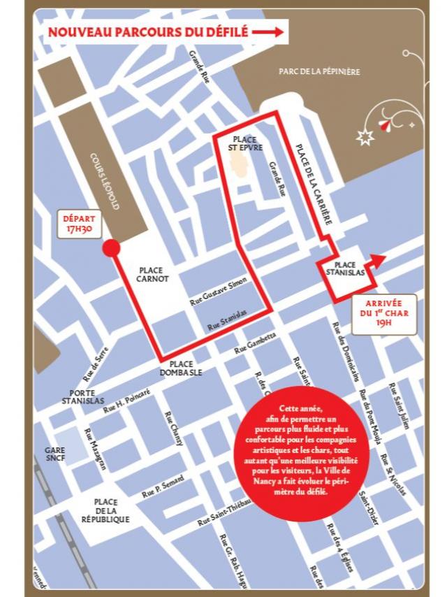 Parcours défilé Saint Nicolas 2022