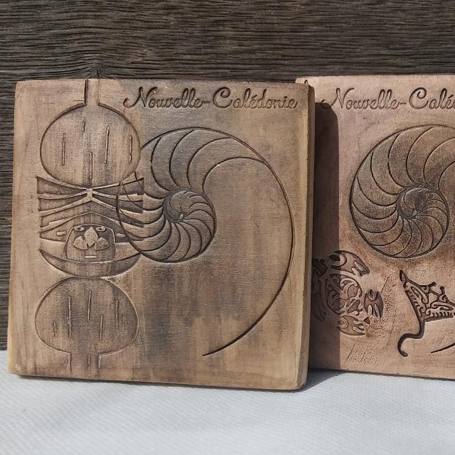 Sous-bouteille en céramique effet bois