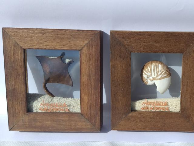 Tableau Miniature Sable Mobile Avec Sujet Céramiques Format 9x10 cm