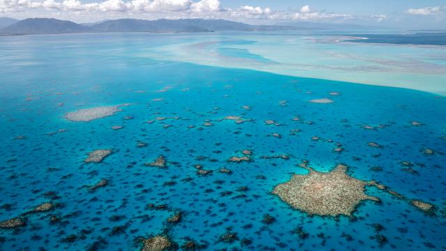 Survol du récif de Gatope à Voh, sur la côte Ouest de la Nouvelle-Calédonie.