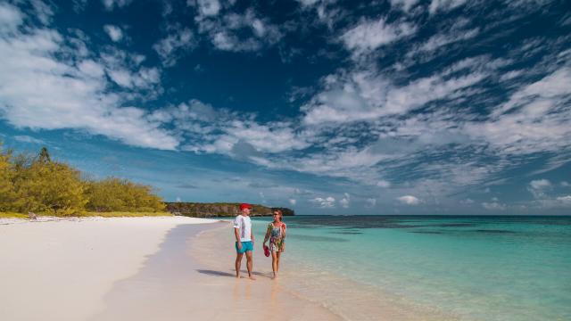 La plage de l'îlot Brosse et le lagon de l'Île des Pins.