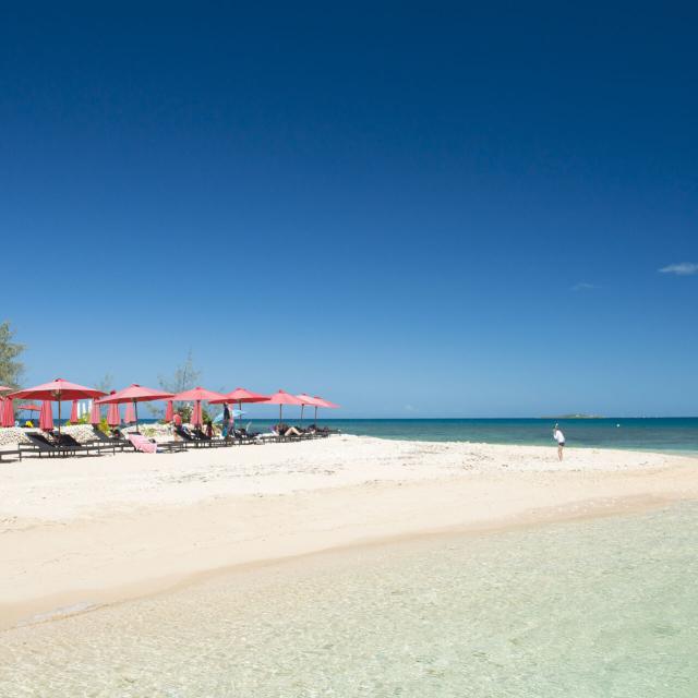 Beach of the Canard island in Noumea