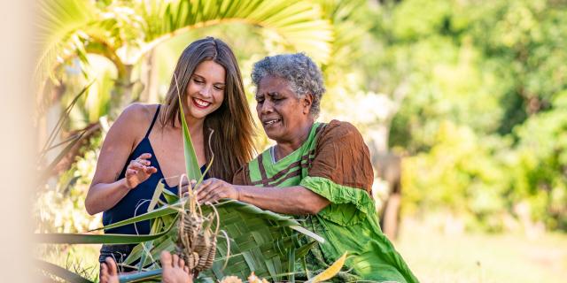 Traditional tribal weaving in New Caledonia