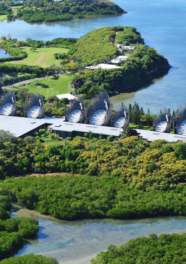 Aerial view of the Tjibaou Cultural Center