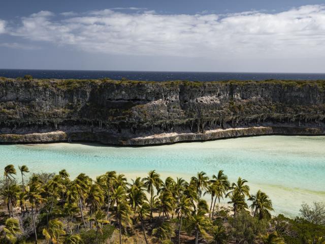 Aerial view of the Cliffs of Lékiny, Ouvéa