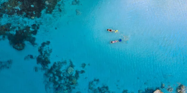Snorkeling in New Caledonia's lagoon