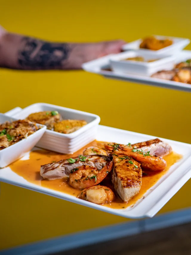 Lunch in a restaurant in Noumea