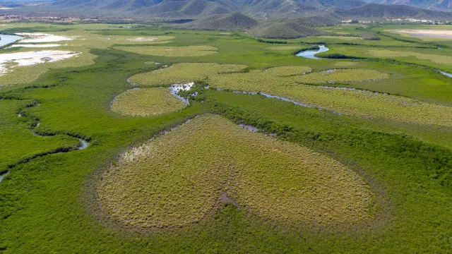 Survol du Cœur de Voh et des montagnes