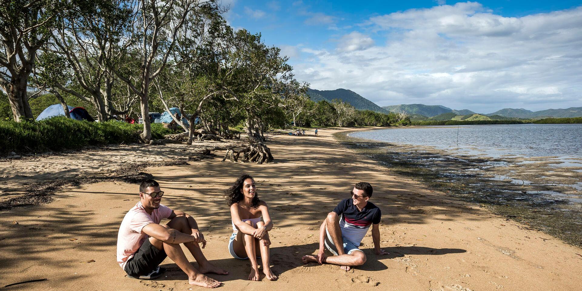 Poé Beach with friends in Bourail, West Coast