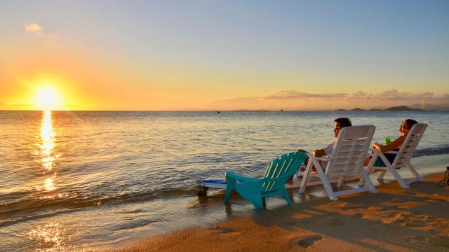 Sunset on Ténia islet