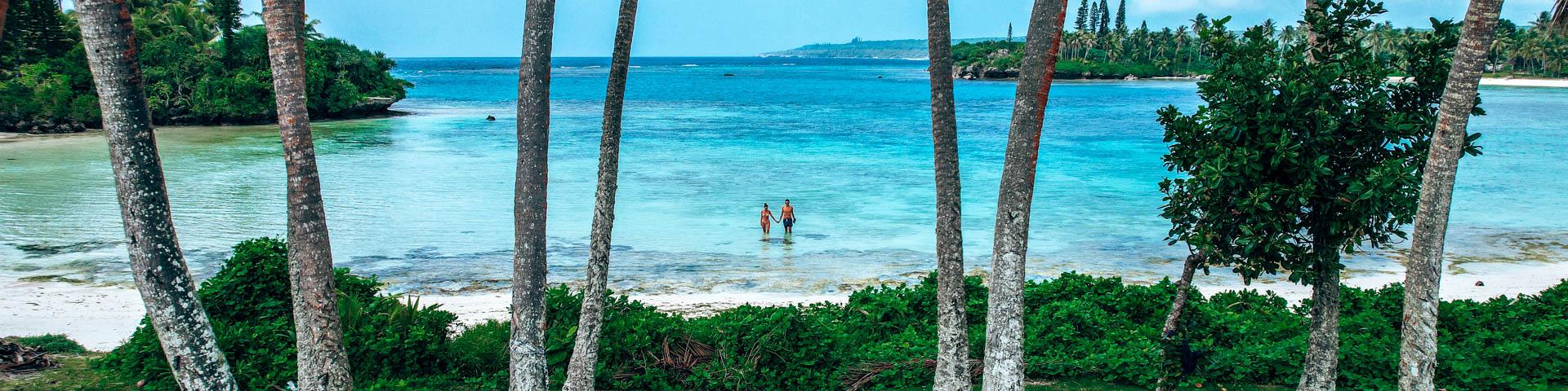 Beach of the Wadra bay on Lifou island
