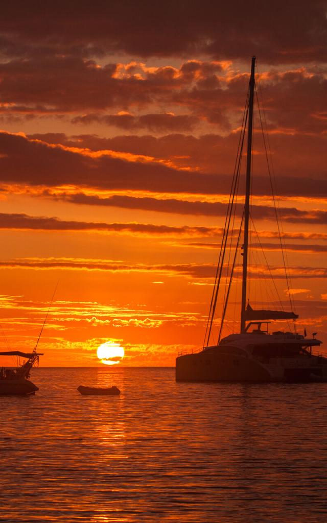 Sailing on a catamaran