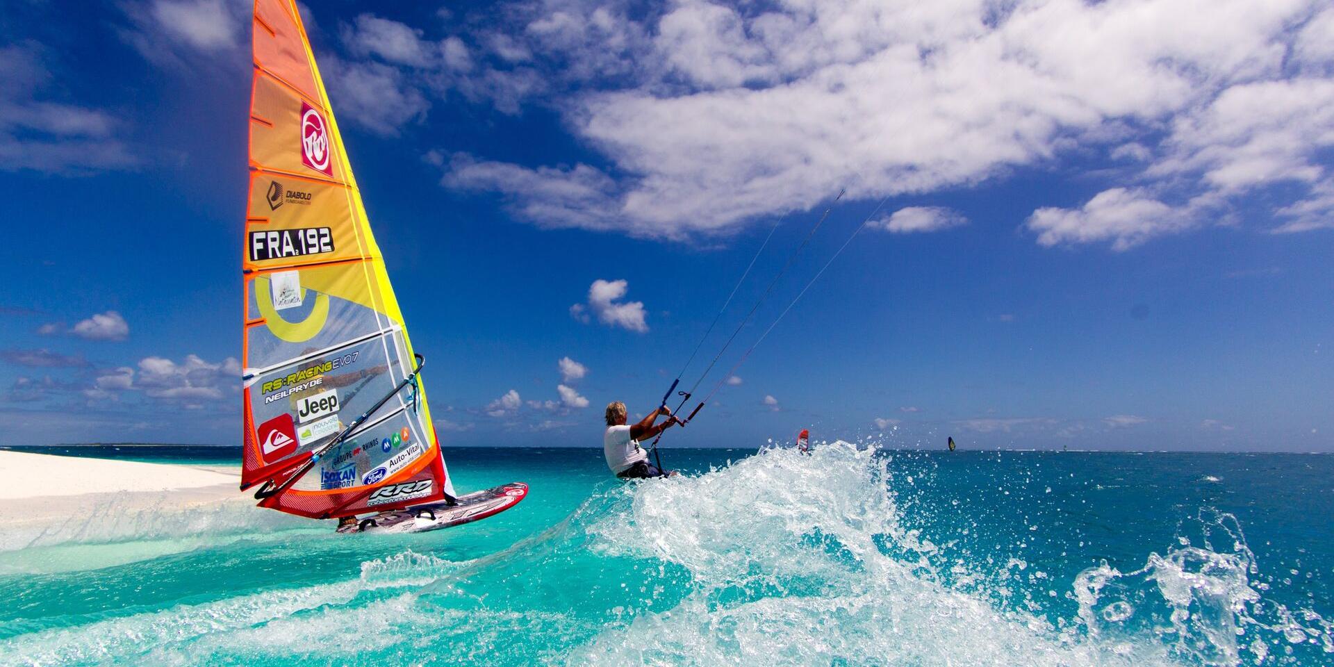 Windsurfing in New Caledonia's lagoon