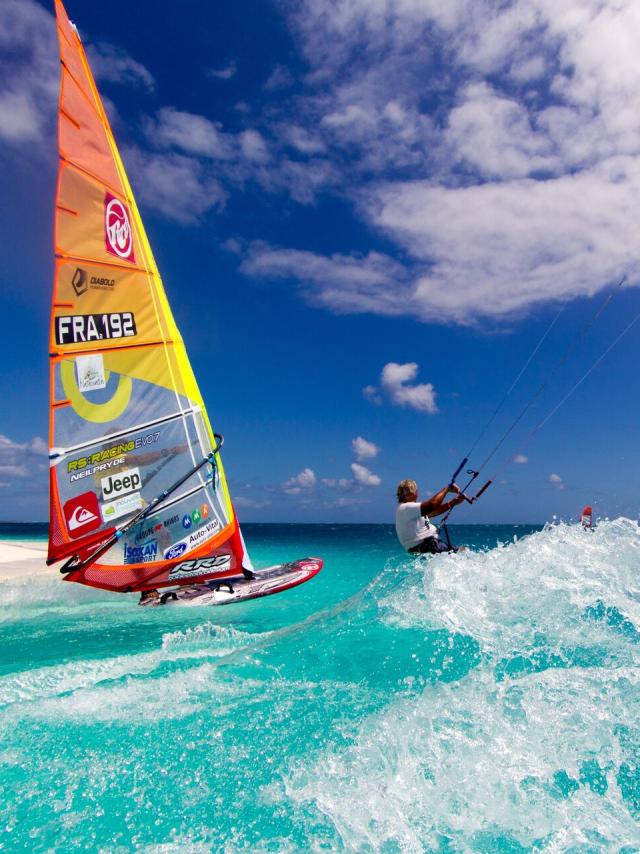 Windsurfing in New Caledonia's lagoon