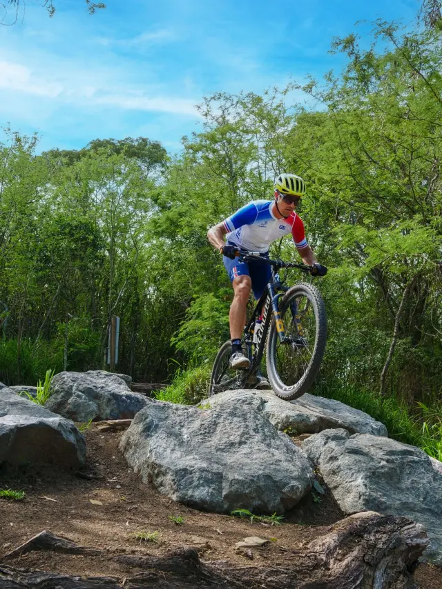 Ride the mountain bike trails at the Boucles de Tina in Nouméa