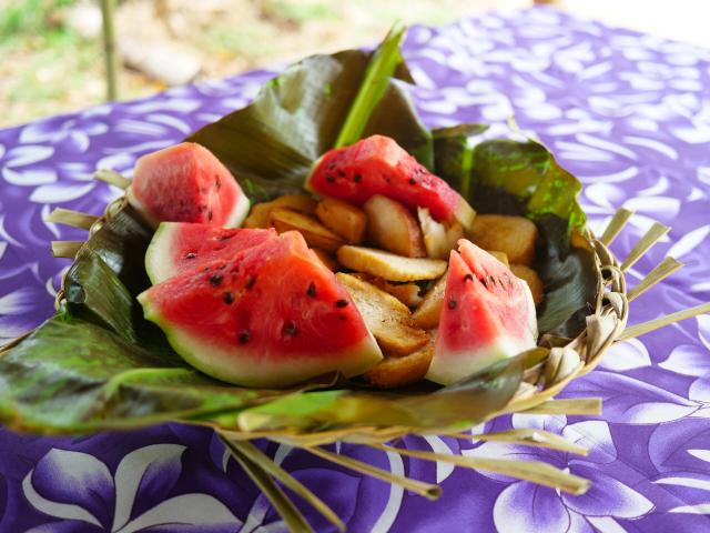 Watermelon fruit basket