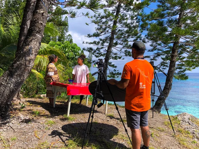 Tournage d'un reportage Coup'Brousse dans les îles de Nouvelle-Calédonie