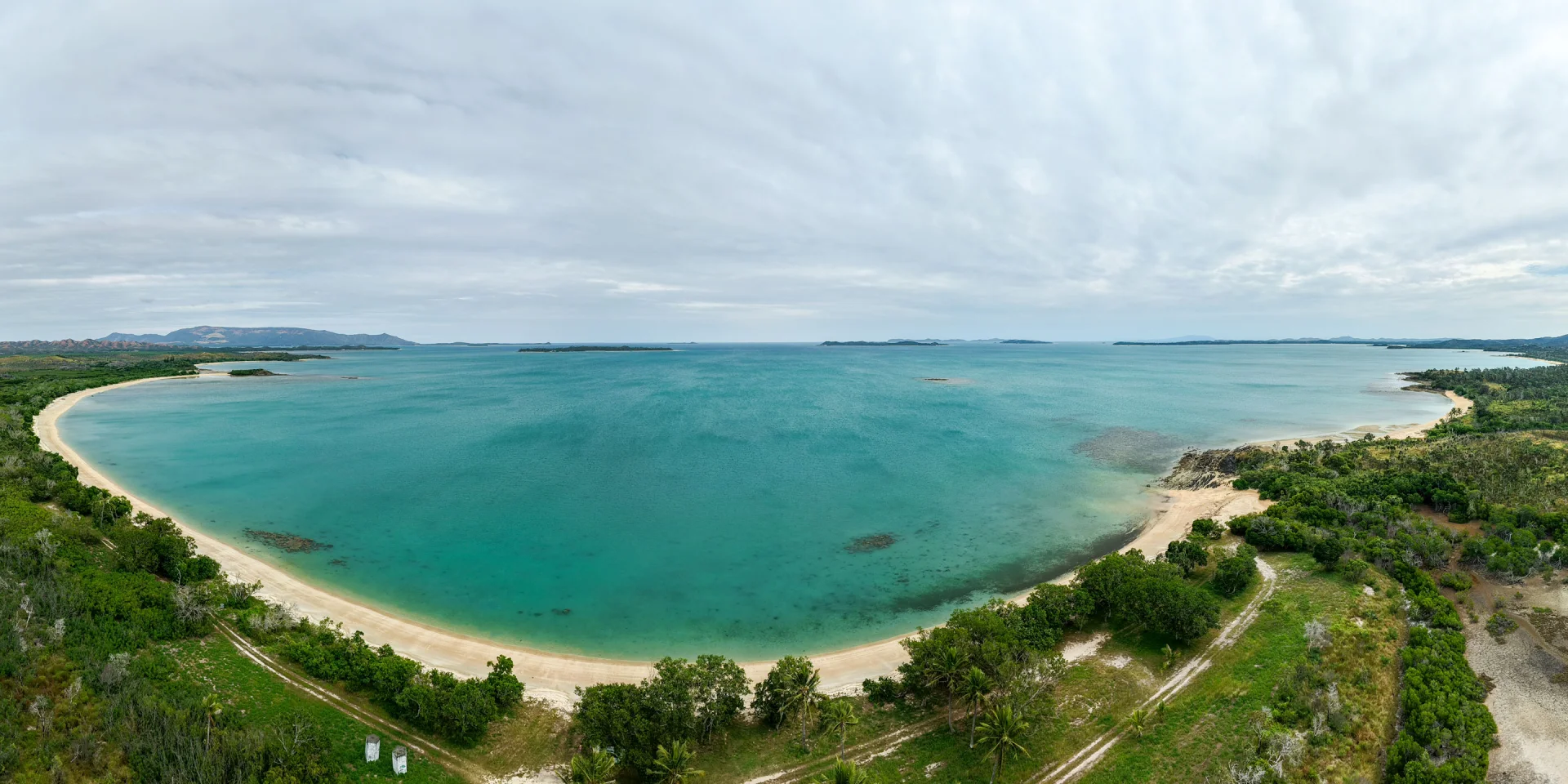 Panorama of Nénon beach in Poum, New Caledonia
