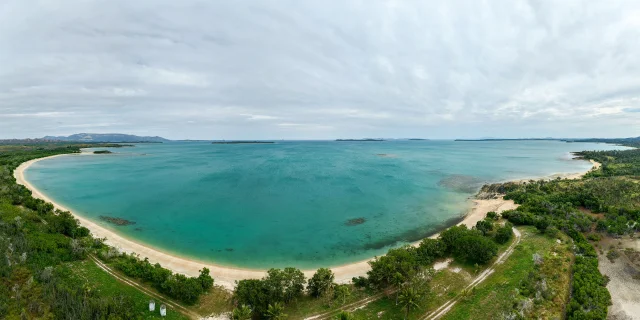 Panorama of Nénon beach in Poum, New Caledonia