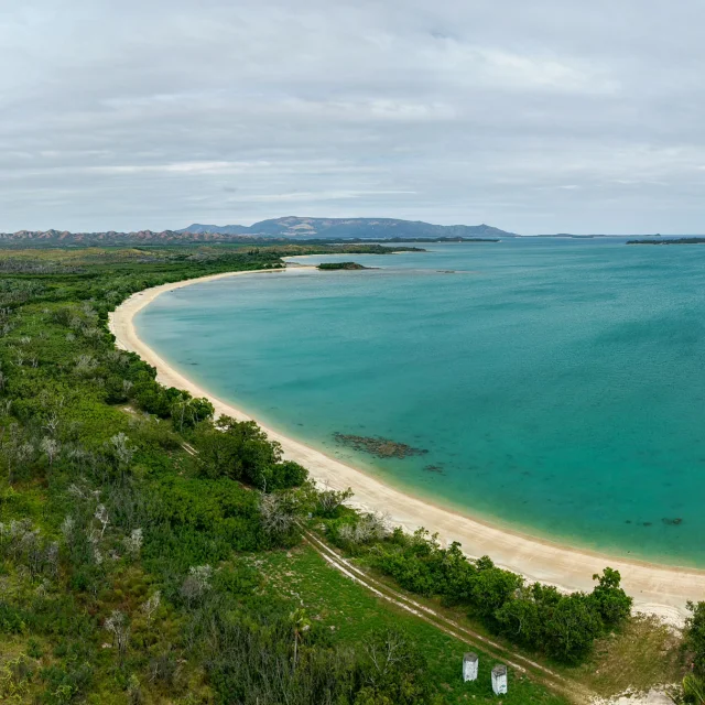 Panorama of Nénon beach in Poum, New Caledonia