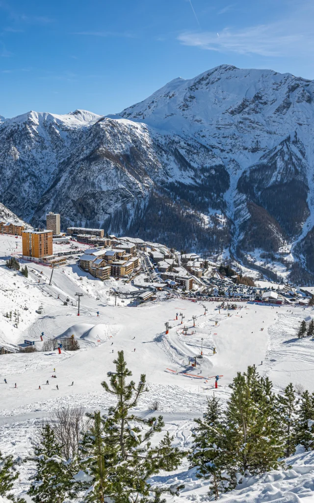 The resort in winter