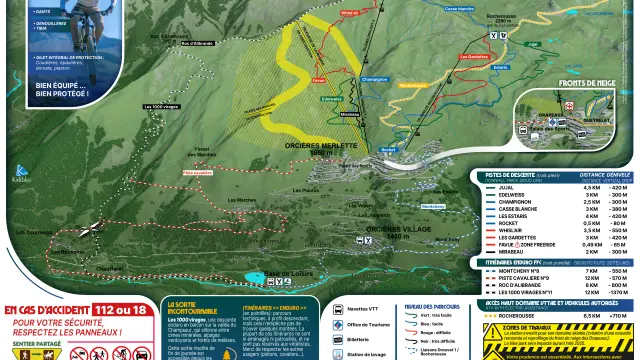 Plan du Bike Park d'Orcières 2025