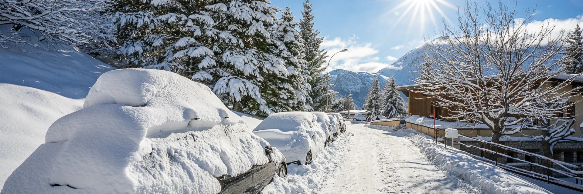 La estación tras una nevada